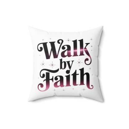 Inspirational Walk By Faith Pillow - Home Decor - Image 4