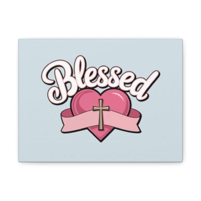 'Blessed' Matte Canvas Wall Art - Faith-Inspired Decor