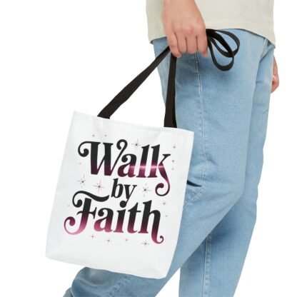 Christian Tote Bag- Walk By Faith - Fashion - Image 3