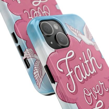 Faith over Fear Phone Case (Pink and blue) - Image 2