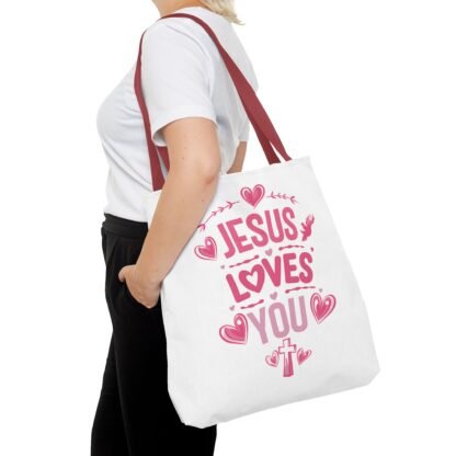 Inspirational Jesus Loves You Tote Bag | Christian Tote - Image 23