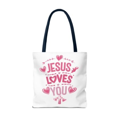 Inspirational Jesus Loves You Tote Bag | Christian Tote - Image 46