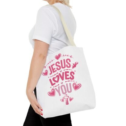 Inspirational Jesus Loves You Tote Bag | Christian Tote - Image 35