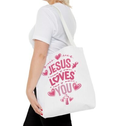 Inspirational Jesus Loves You Tote Bag | Christian Tote - Image 26