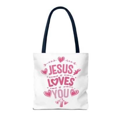 Inspirational Jesus Loves You Tote Bag | Christian Tote - Image 43