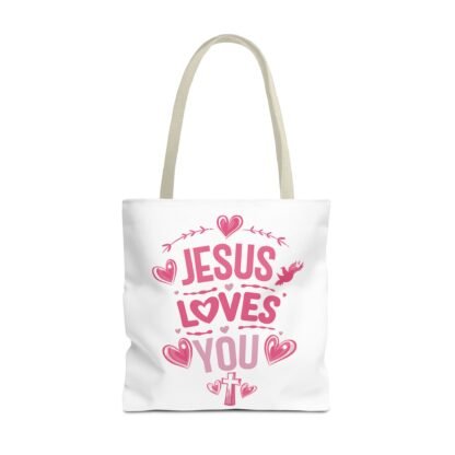 Inspirational Jesus Loves You Tote Bag | Christian Tote - Image 36