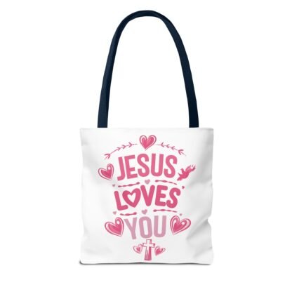 Inspirational Jesus Loves You Tote Bag | Christian Tote - Image 40