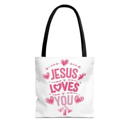 Inspirational Jesus Loves You Tote Bag | Christian Tote - Image 6