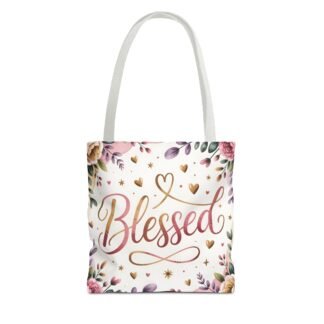 Blessed Floral Tote Bag – Inspirational Tote