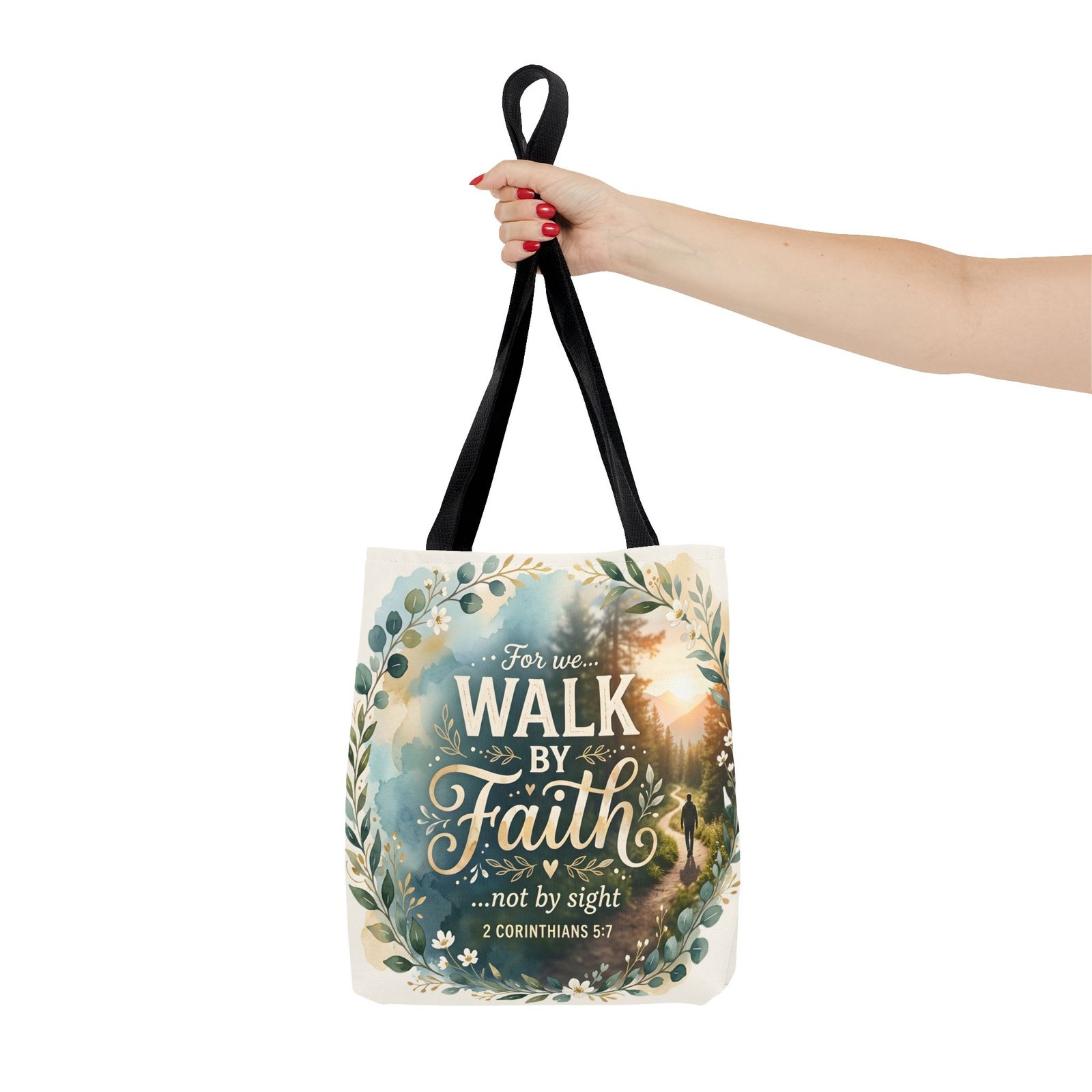 Walk by Faith Tote Bag — Inspirational Scripture Tote - Image 3