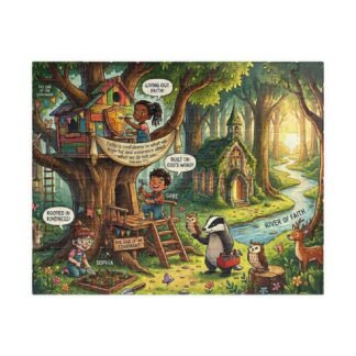 Children's Treehouse Puzzle — Inspirational Faith Scene